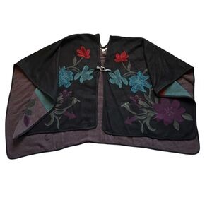 Marc New York Andrew Marc Plaid Poncho Wrap Cape Belted One Size